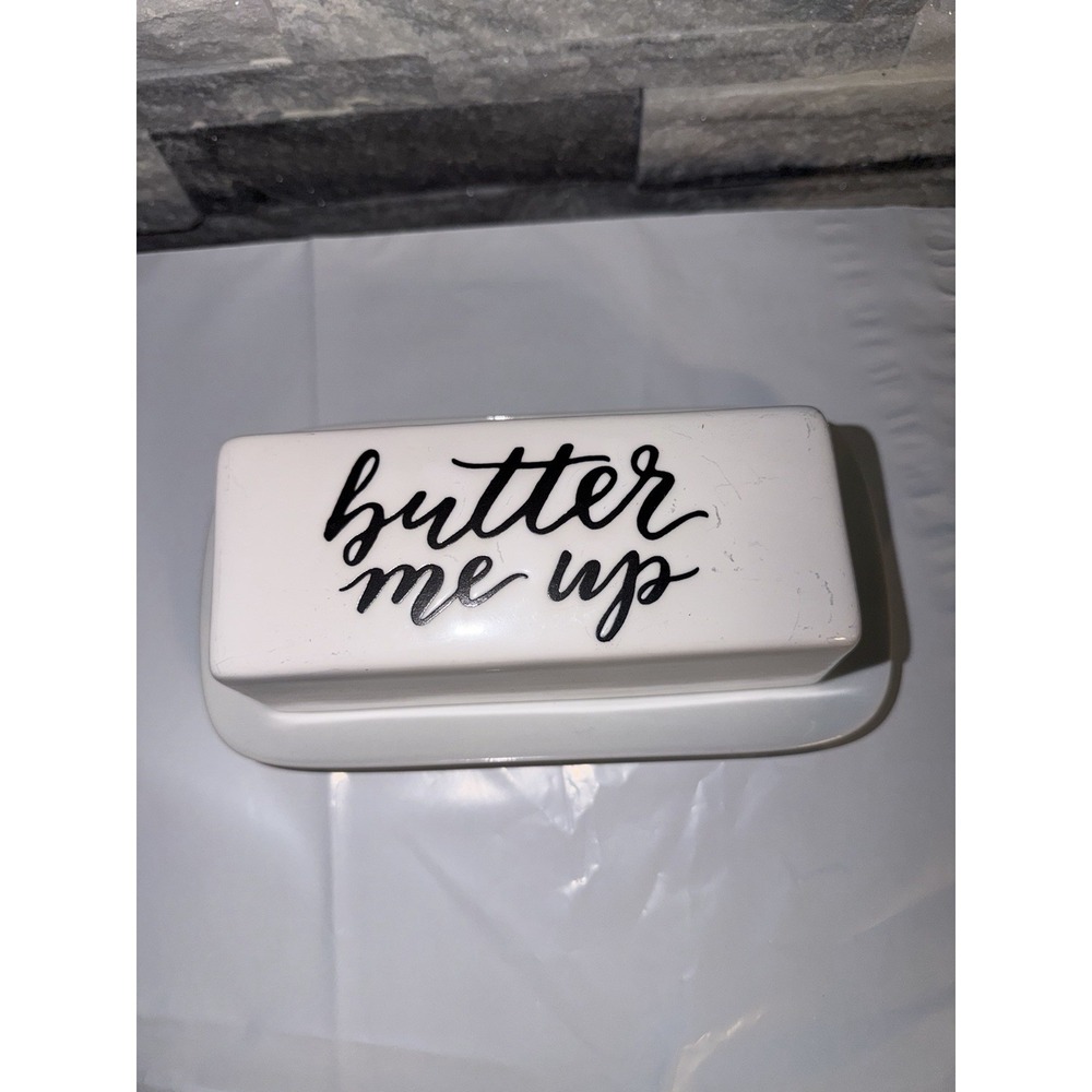 BIA Cordon Bleu "Butter Me Up" Ceramic Butter Dish Farmhouse Kitchen Decor